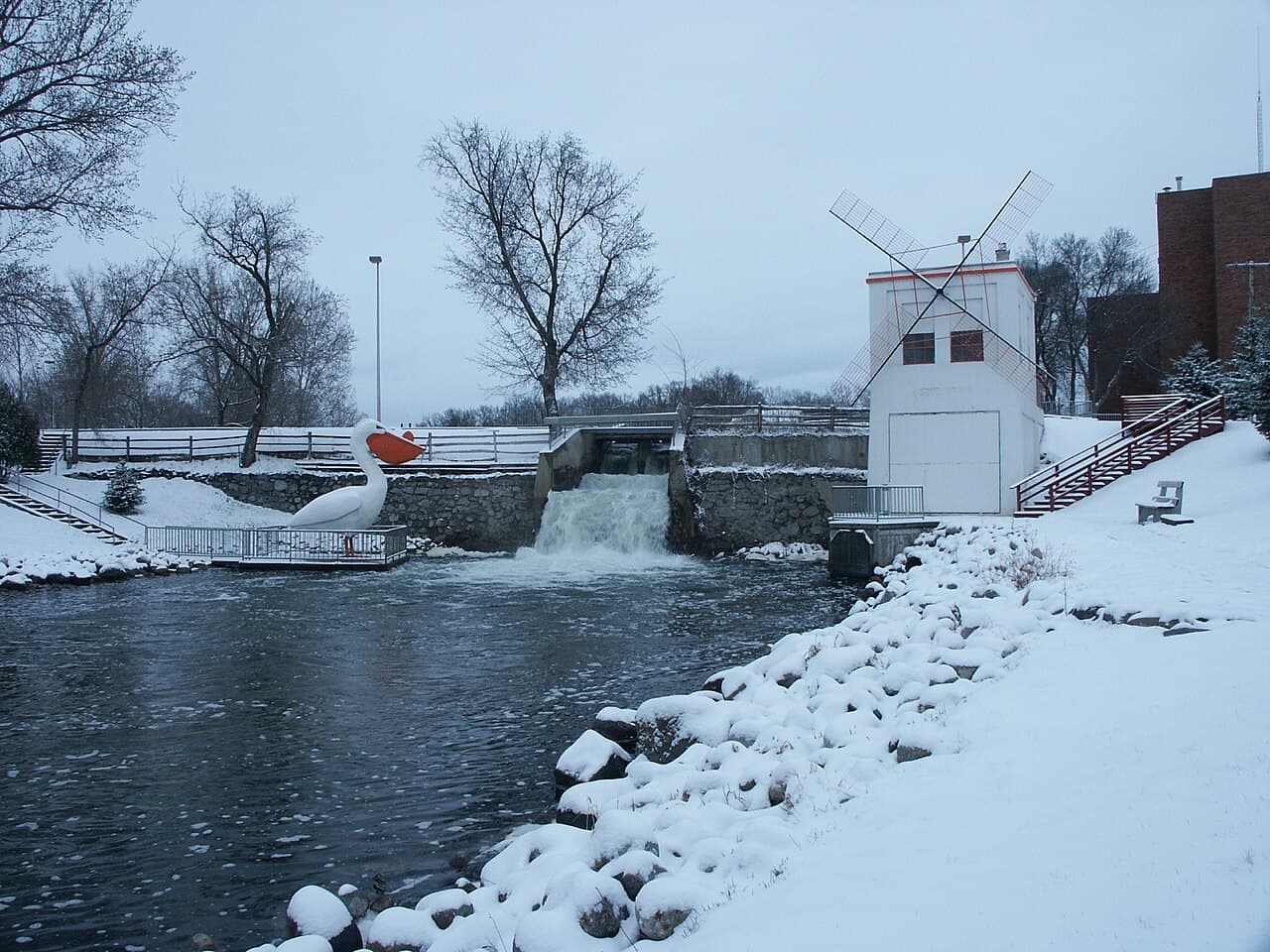 World's Largest Pelican statue in downtown Pelican Rapids, Minnesota